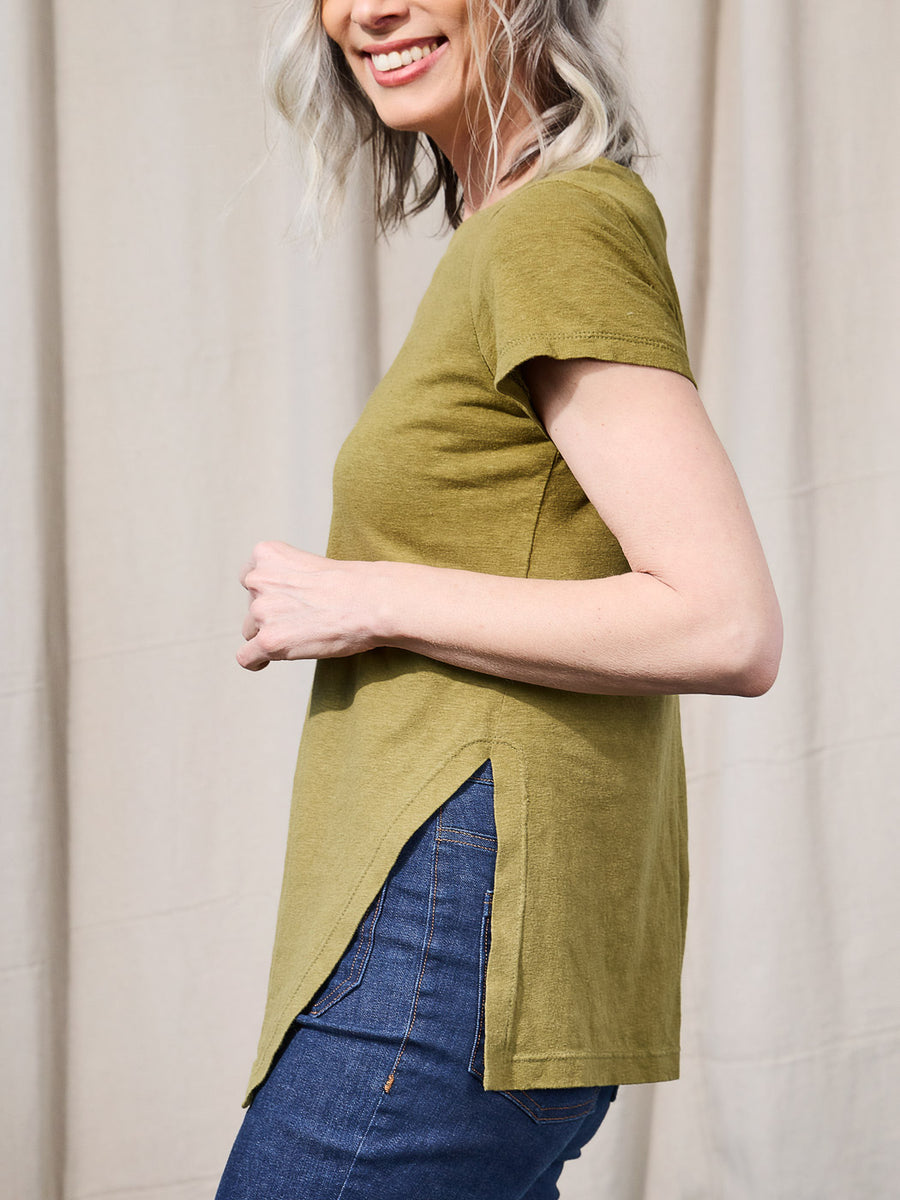 Alabaster Knit Top | Hip Length Tee| Closet Core Crew