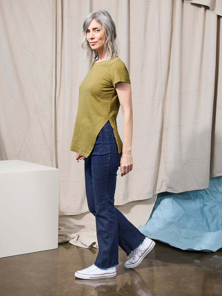 Alabaster Knit Top | Hip Length Tee| Closet Core Crew