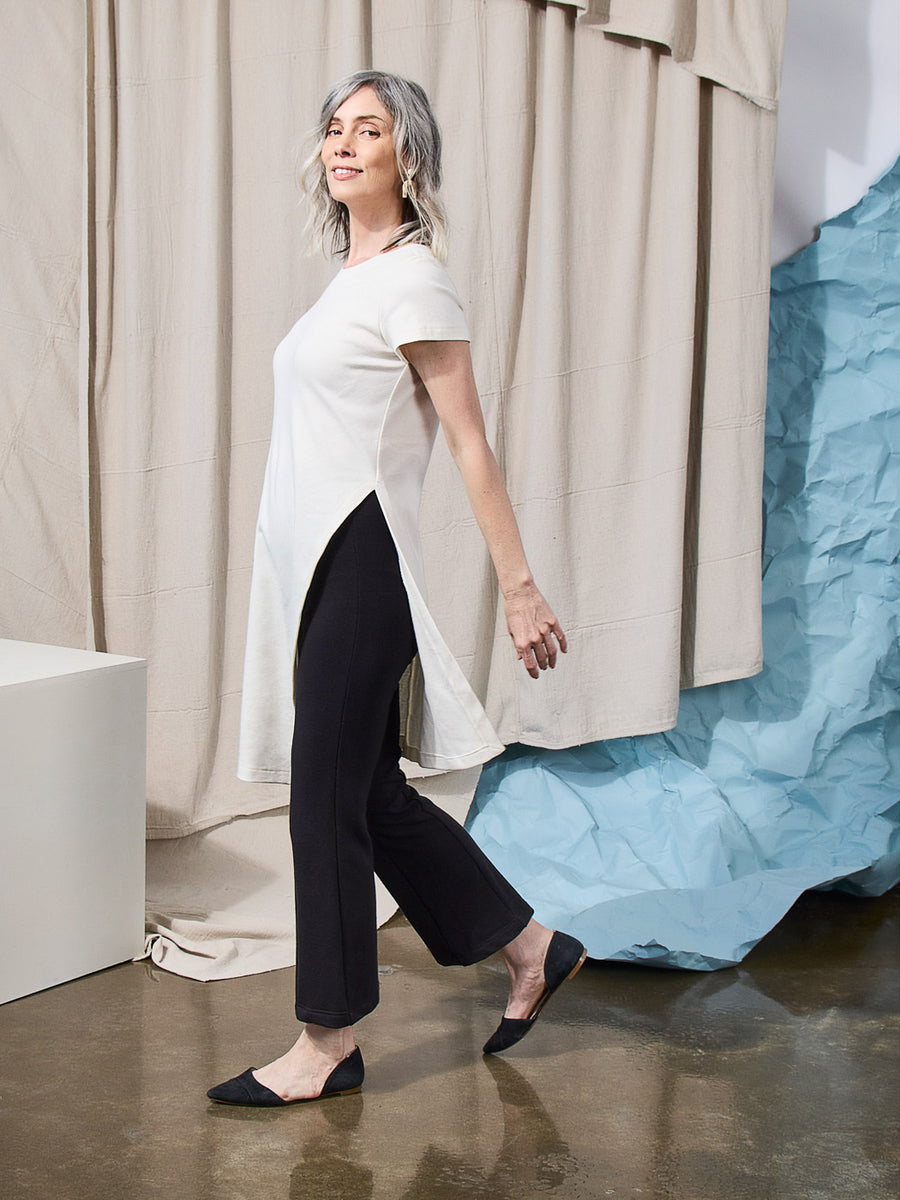 Alabaster Knit Top | Knee Length Tee| Closet Core Crew