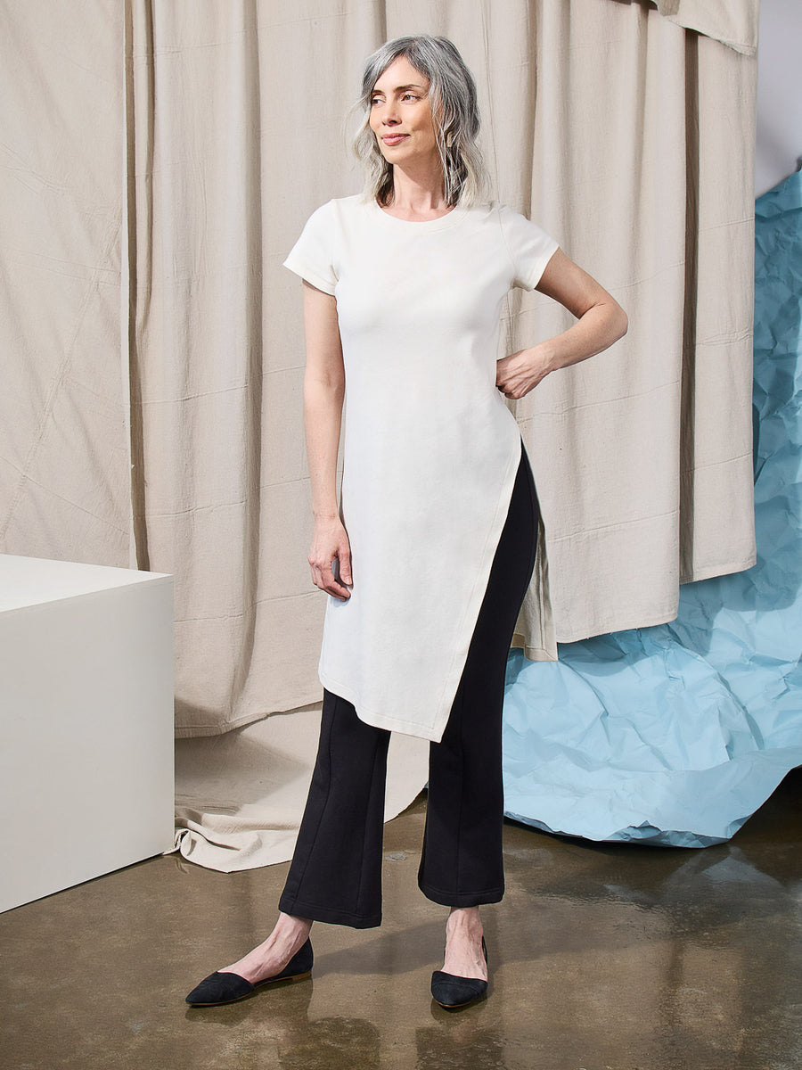 Alabaster Knit Top | Knee Length Tee| Closet Core Crew