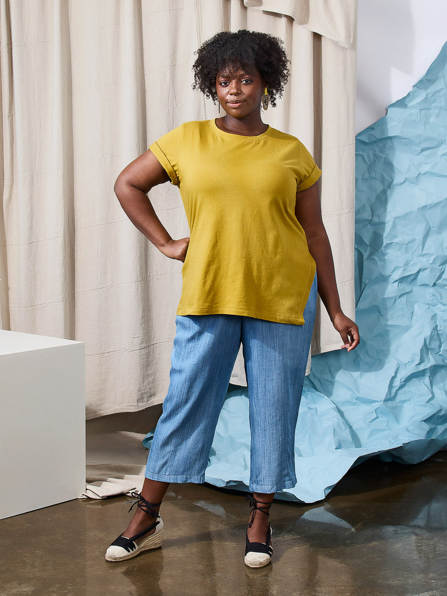 Alabaster Knit Top | Plus-Size Hip Length Tee| Closet Core Crew