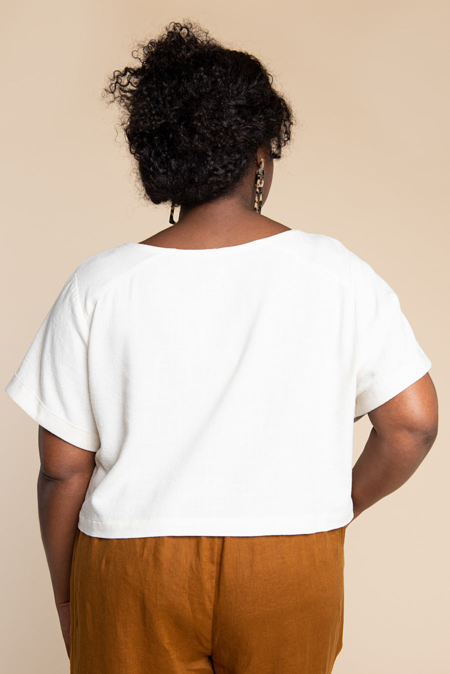 Cielo Top & Dress Sewing Pattern - Cropped top with cuffed sleeve | Closet Core Patterns