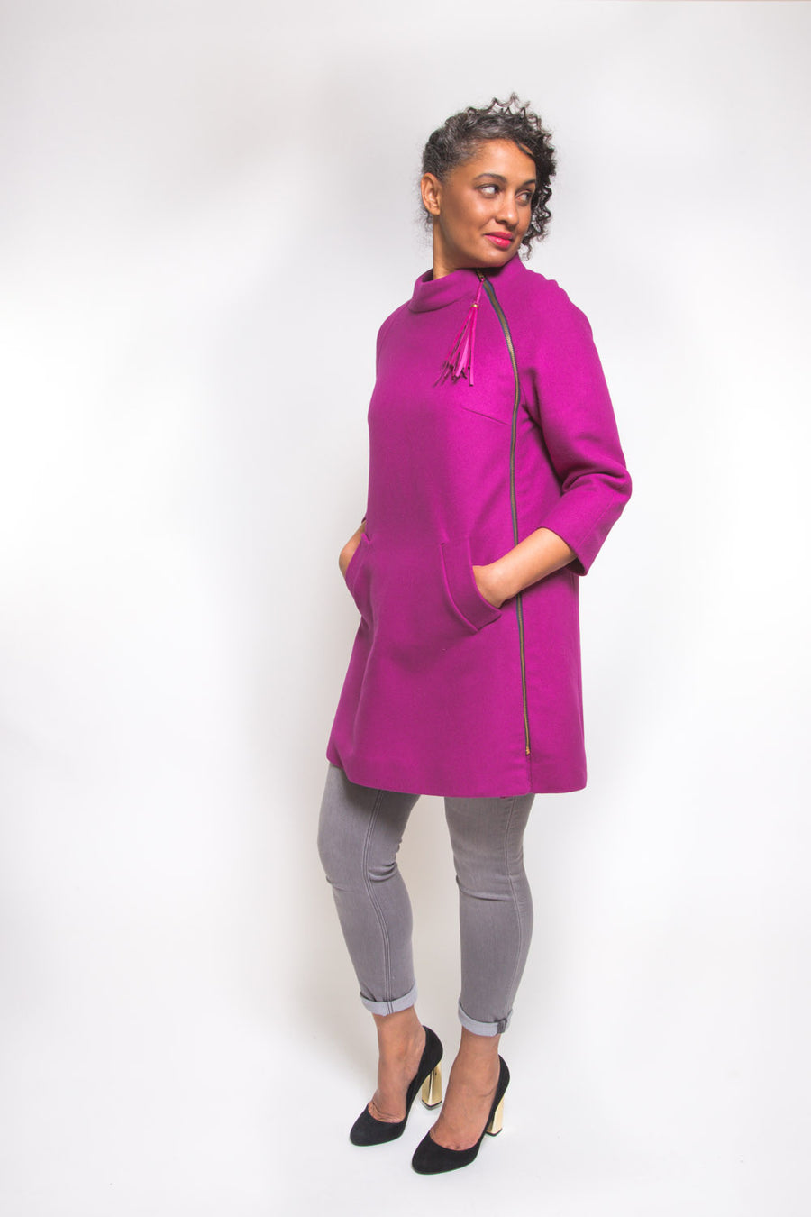 Clare Coat Pattern // View A - asymmetrical zipper //  Closet Core Patterns
