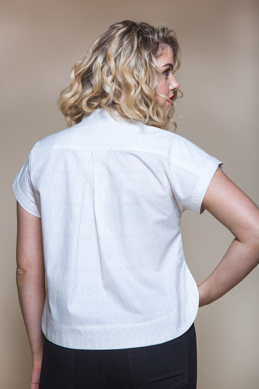 Kalle Button-down Shirt Pattern // Cropped shirt with band collar // Closet Core Patterns
