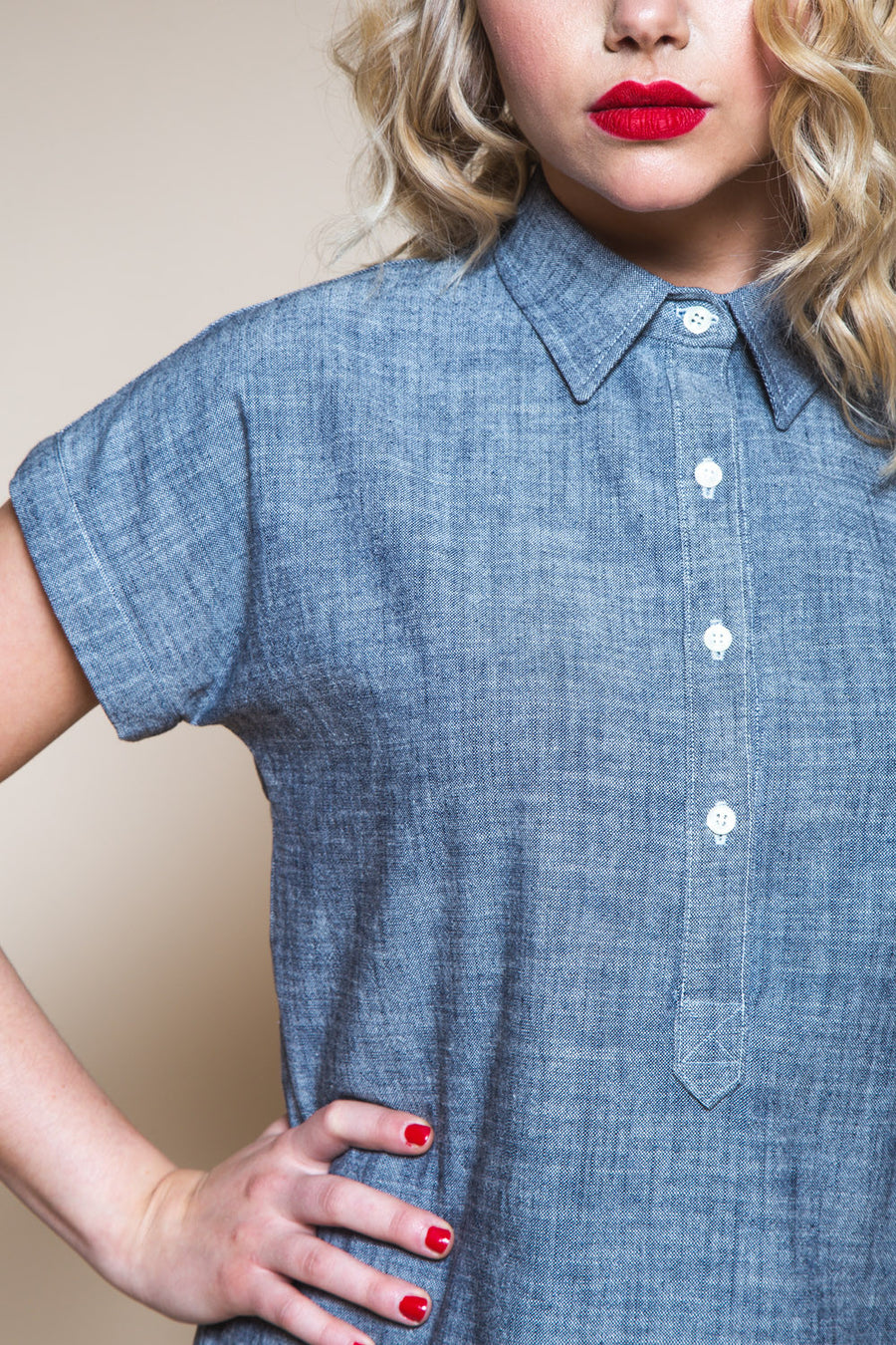 Kalle Button-down Shirt Pattern // Tunic with popover placket // Closet Core Patterns