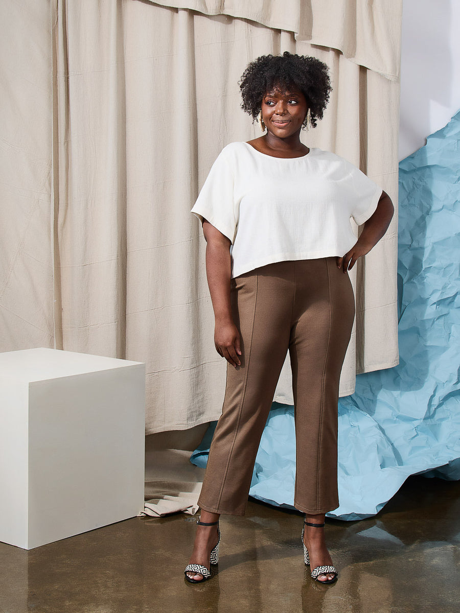 Onyx Ponte Pants | Plus-Size Cigarrette Pants | Closet Core Crew