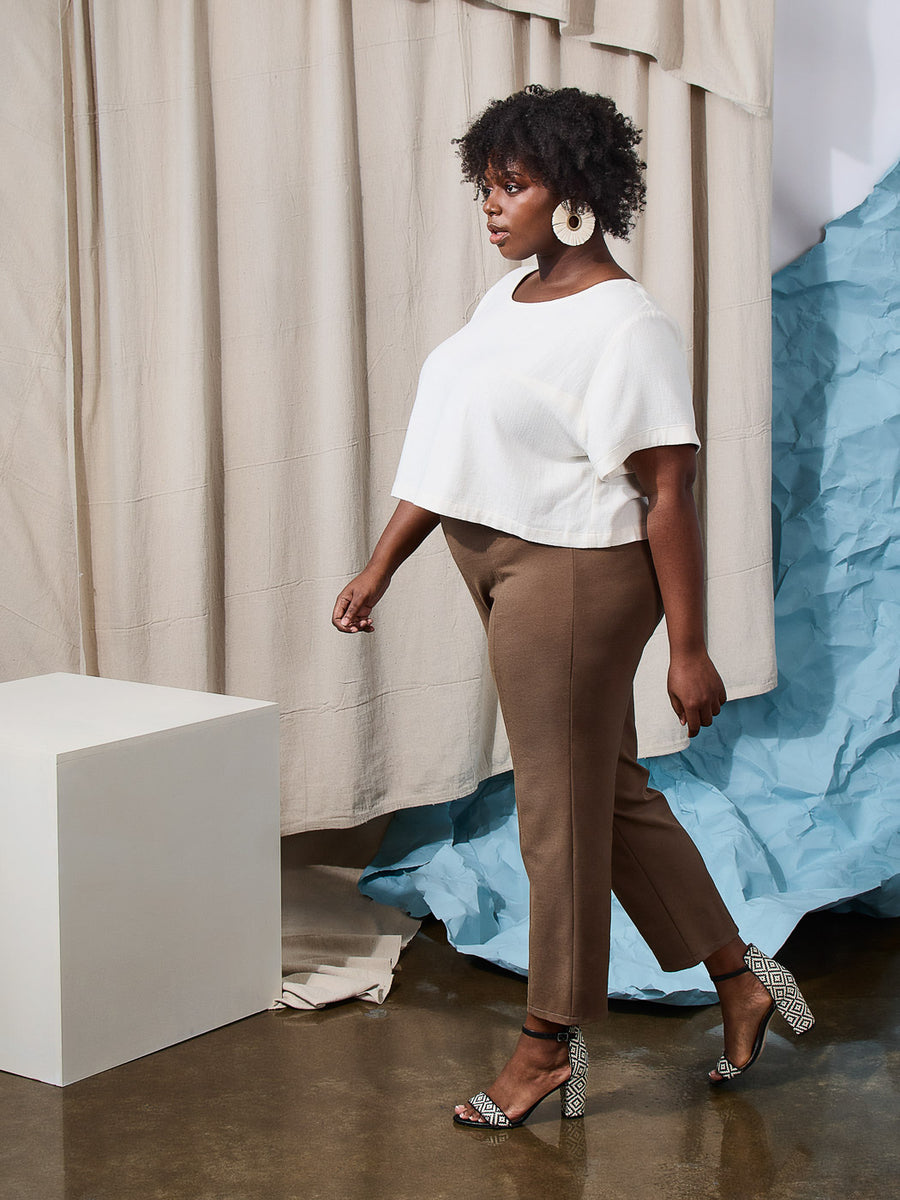 Onyx Ponte Pants | Plus-Size Cigarrette Pants | Closet Core Crew
