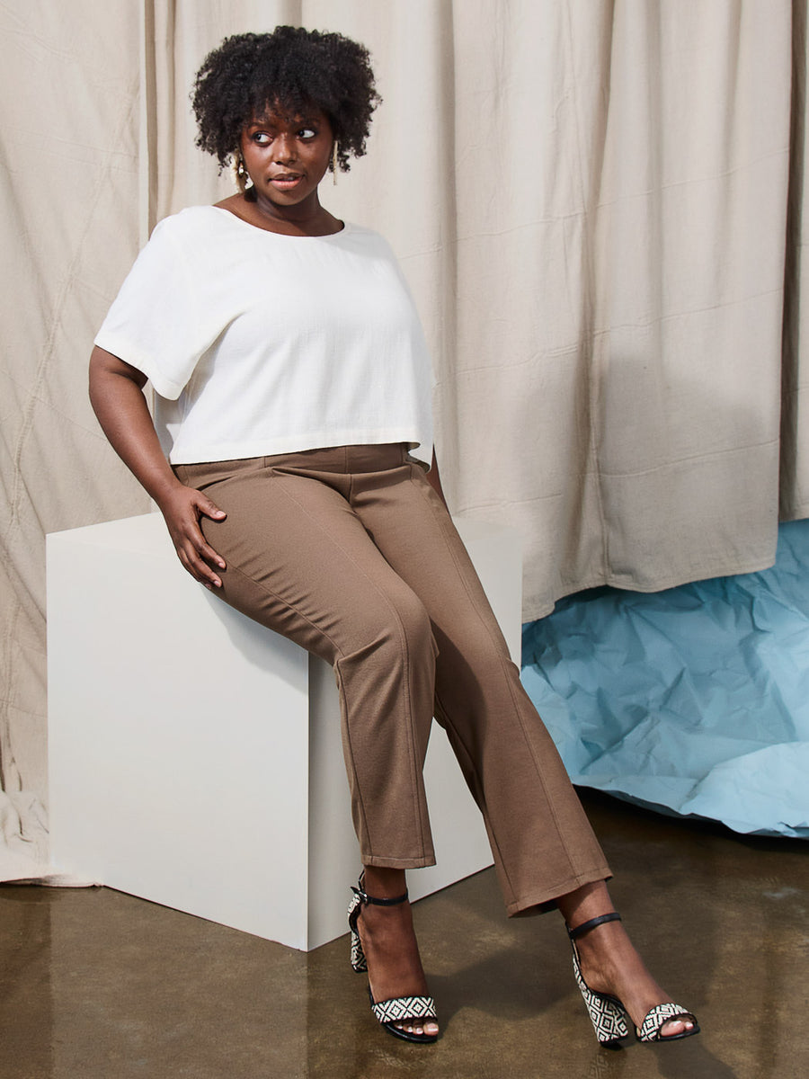 Onyx Ponte Pants | Plus-Size Cigarrette Pants | Closet Core Crew