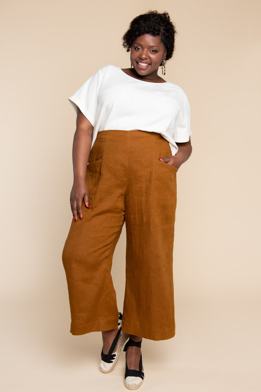 Pietra Pants & Shorts Pattern - Wide legged elastic waist pants pattern | Closet Core Patterns