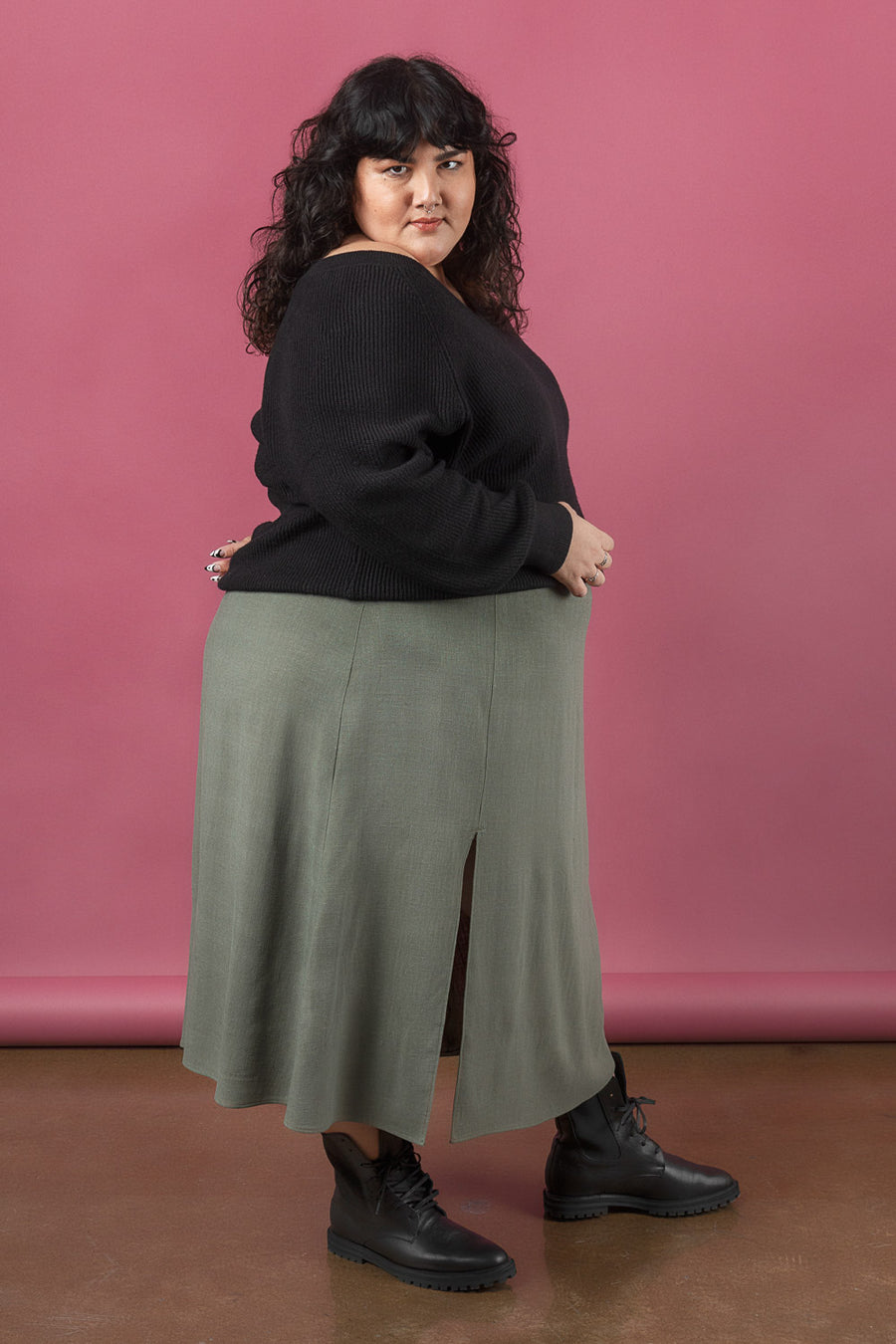 Sage Skirt | Plus Size Skirt with Slit Pattern | Closet Core Patterns
