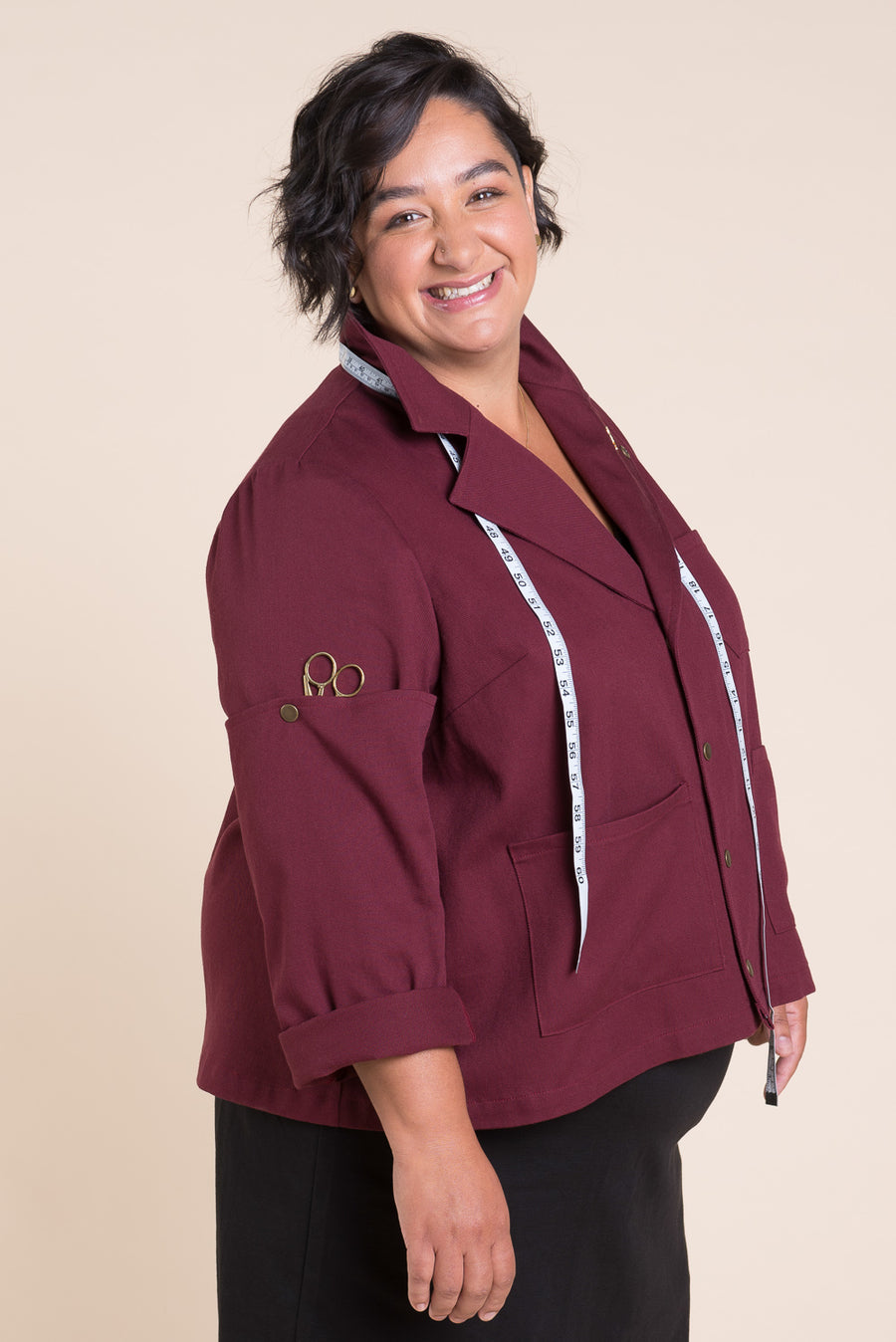 Sienna Maker Jacket Pattern - Cropped // Plus Size Utility and Chore Jacket Pattern // Closet Core Patterns