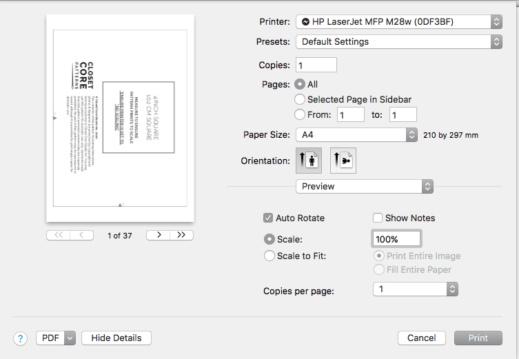 How to Print a PDF pattern // Closet Core Patterns